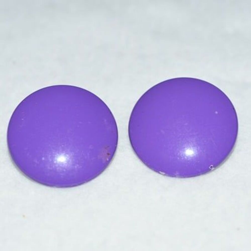 Vintage 1960's Purple Metal Button Post Earrings